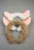 Faux Fur Alpaca Ears Headband. In White and Brown - view 1