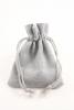 Grey Colour Drawstring Cotton Rich Gift Bag with Matching Drawstring. 80% Cotton / 20% Polyester Mix. Approx 10cm x 8cm - view 1