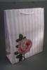 Rose Flower Gift Bag with White Cord Handles Size Approx 32cm x 26cm x 10cm - view 1