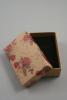 Floral Print Natural Brown Paper Cardboard Gift Box. Approx Size: 8cm x 5cm x 2.5cm. This Box has a Black Flocked Foam Pad Insert - view 2