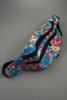 Floral Print Pattern Fabric Bum Bag with Adjustable StrapThree Zip Compartments. In Pink, Black and Blue - view 4
