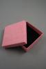 Pink Linen Effect Gift Box with Black Flocked Inner. Approx Size: 9cm x 9cm x 3cm. - view 2