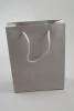 Silver Printed Kraft Paper Gift Bag with Black Cord Handles. Approx Size 20cm x 15cm x 6cm - view 1