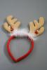Light Brown Christmas Reindeer Antlers Aliceband with Red Bells and White Fur Trim. - view 1