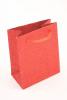 Red Glitter Paper Gift Bag with Cord Handles.  Size Approx 11cm x 9cm x 5cm. - view 2