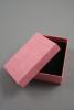 Pink Linen Effect Gift Box with Black Flocked Inner. Approx Size: 5cm x 8cm x 2.5cm. - view 2