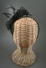 Black Looped Sinamay and Feather Fascinator on a Matching Coloured Satin Fabric Aliceband - view 2