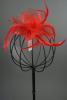 Looped Net with Centre Swirl Fascinator on a Clip and Brooch Pin. In 4 Colours. Black, Red, Navy and Cream  - view 4
