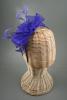 Royal Blue Looped Sinamay and Feather Fascinator on a Matching Coloured Satin Fabric Aliceband - view 2